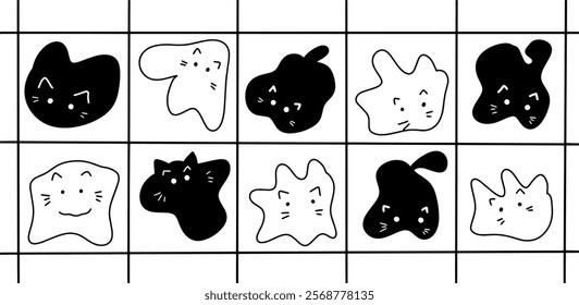 Abstract Cat Illustration Set | Playful Minimalist Doodles