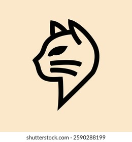 Abstract Cat Line Drawing – Simple and Stylish Logo Design