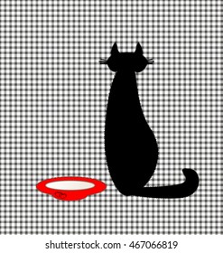 abstract cat and milk
