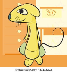 abstract cat and mouse and pattern on background