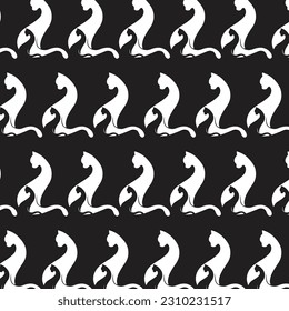 abstract cat  pattern, vector artwork