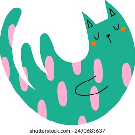 Abstract Cat With Pattern Vector Illustration
