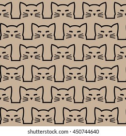 Abstract cat seamless pattern. Vector illustration. Simple shapes. Cat design. Pattern can be used for backgrounds, web page backdrop, textile, wrapping paper, pet goods design, wallpaper and more