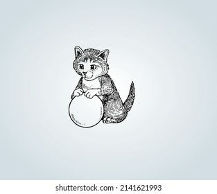 Abstract cat with shading techniques for illustration