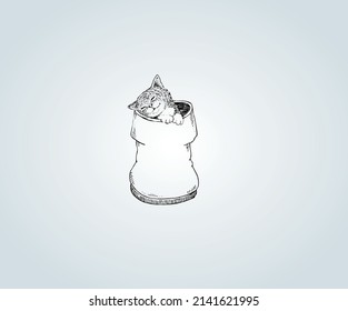 Abstract cat with shading techniques for illustration