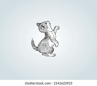 Abstract cat with shading techniques for illustration