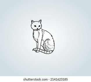 Abstract cat with shading techniques for illustration