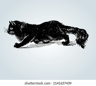 Abstrakte Katze mit Schattierungstechniken zur Illustration