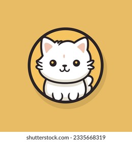 Abstract Cat Vector Art for Pet Shop Logo and Poster Decorations