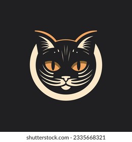 Abstract Cat Vector Art for Pet Shop Logo and Poster Decorations