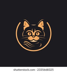 Abstract Cat Vector Art for Pet Shop Logo and Poster Decorations