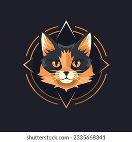 Abstract Cat Vector Art for Pet Shop Logo and Poster Decorations