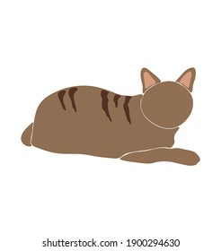 Abstract cat vector, boho cute animal isolated, adorable cat for print, minimalist  graphic elements