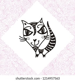 Abstract cat. Vector illustration