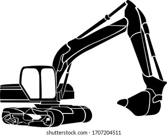 abstract caterpillar excavator vector image