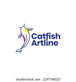 Abstract Catfish Food Logo Design