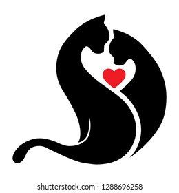 abstract, cats love. logo icon