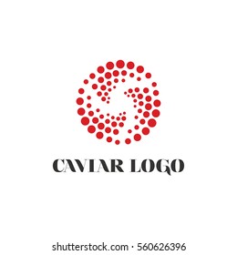 Abstract caviar logo template vector illustration for caviar business or fish and sea food restaurant. Dots and rounds logo.