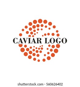 Abstract caviar logo template vector illustration for caviar business or fish and sea food restaurant. Dots and rounds logo.