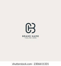 Abstract CB BC letter logo design. Flat vector logo design template.