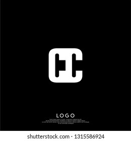 abstract CC logo letters design concept in shadow shape