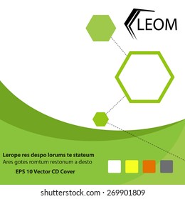 Abstract CD and book cover for Public Limited Company, with green and eco digital theme, Isolated vector object