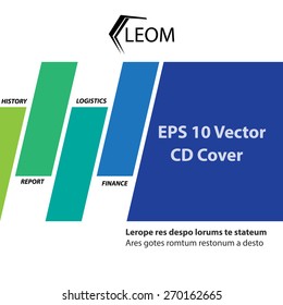 Abstract CD and book cover for Public Limited Company, with diagonal rectangle techno theme, Isolated vector object