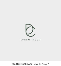 Abstract CD DC or CD letter simple style business logo design vector template