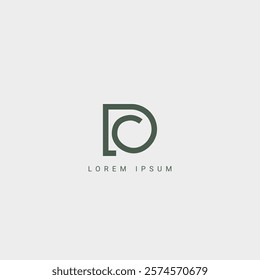 Abstract CD DC or CD letter simple style business logo design vector template