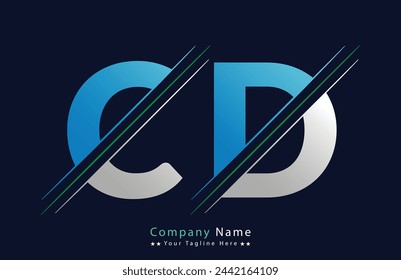 Abstract CD letter logo design template. Vector Logo Illustration.