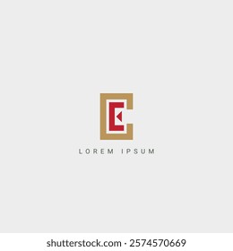 Abstract CE EC or CE letter simple style business logo design vector template