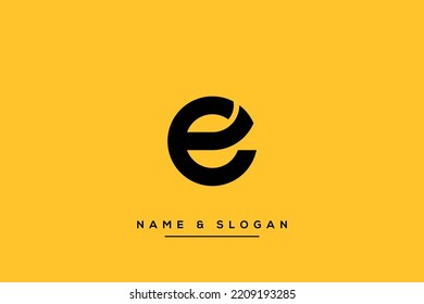 Abstract CE, EC Letters Logo Initial Based Monogram Icon Vector.