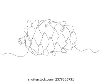 Resumen de conos de cedro, dibujo continuo de una línea