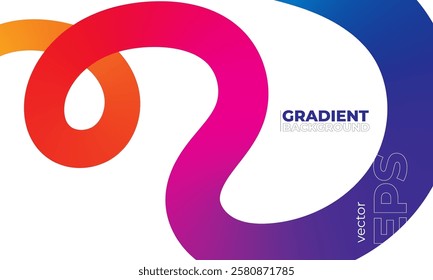 Abstract Celebration Background with Color Lines. Curve Shape Color Lines. Swirl Elements with Gradients. Wavy shape with Rainbow colors.with Squiggly Spiral Ribbon. 