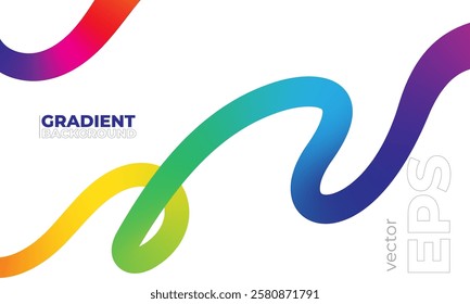 Abstract Celebration Background with Color Lines. Curve Shape Color Lines. Swirl Elements with Gradients. Wavy shape with Rainbow colors.with Squiggly Spiral Ribbon. 