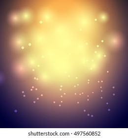 abstract celebration background with sparkles, orange light effect