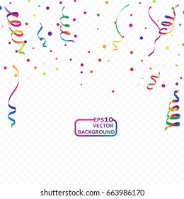 Abstract Celebration carnival. Bright colorful vector confetti background.