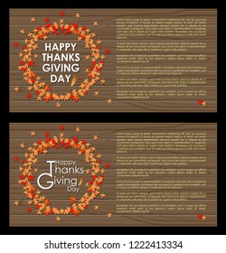 Abstract of Celebration Happy Thanksgiving Day Banner Template Background for invitation party campaign in the Autumn after Halloween with Calligraphy or Typographic. Vector and Illustration, EPS 10.