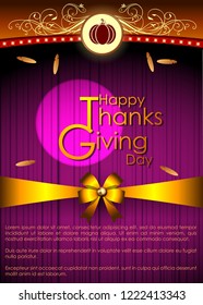Abstract of Celebration Happy Thanksgiving Day Banner Template Background for invitation party campaign in the Autumn after Halloween with Calligraphy or Typographic. Vector and Illustration, EPS 10.