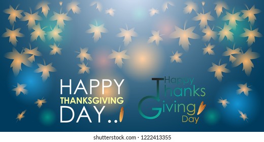 Abstract of Celebration Happy Thanksgiving Day Banner Template Background for invitation party campaign in the Autumn after Halloween with Calligraphy or Typographic. Vector and Illustration, EPS 10.