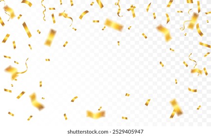 Diseño de fondo de fiesta de celebración Abstractas con confeti y cintas de oro, confeti de oro aislado para aniversario, fiesta de cumpleaños, Navidades, fiesta de carnaval, fondo de Anuncio de fiesta Festiva,