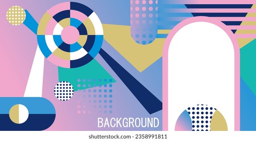 Abstract celebration pink blue gradient geometric decoration, geometric background shapes. vector illustration