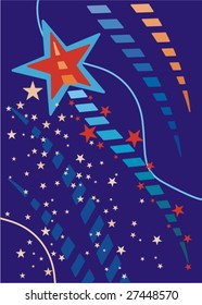 Abstract celebration related background with stars and stripes, vector illustration series.