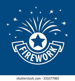 Abstract celebratory vector logo for salutes and fireworks