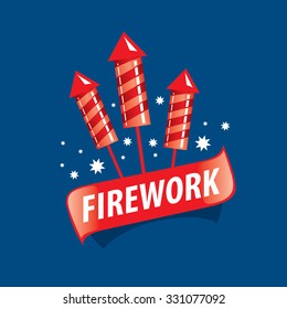 Abstract celebratory vector logo for salutes and fireworks