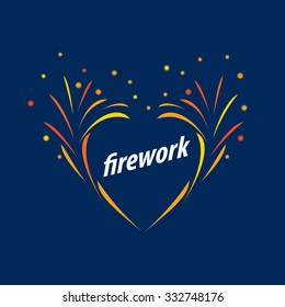 Abstract celebratory vector logo for salutes and fireworks