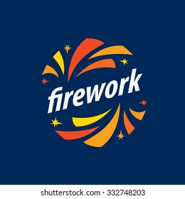 Abstract celebratory vector logo for salutes and fireworks