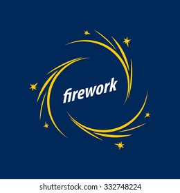 Abstract celebratory vector logo for salutes and fireworks