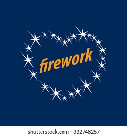 Abstract celebratory vector logo for salutes and fireworks