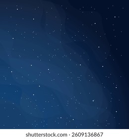 Abstract Celestial Dark Blue Night Sky With Fog And Stars Background Vector Design